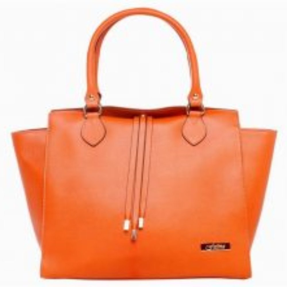 Bassira Orange Italian Leather Hand Bag